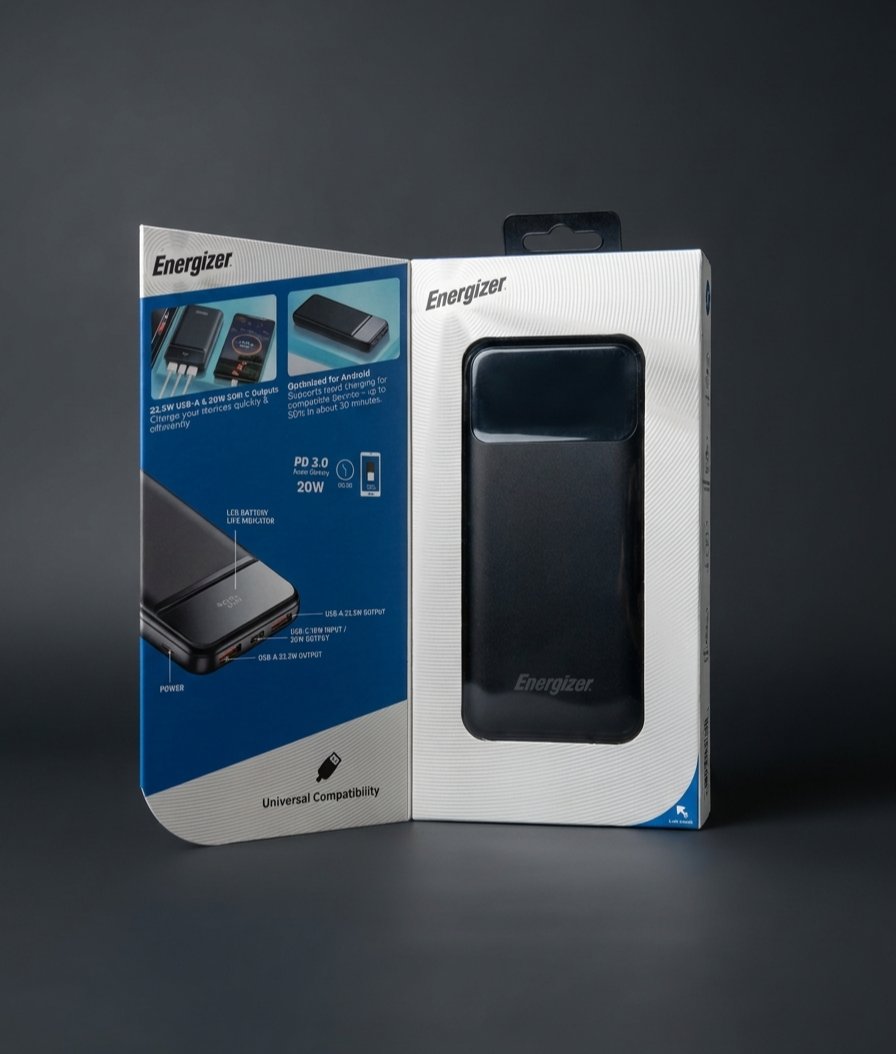 خرید پاوربانک انرجایزر Energizer مدل شارژ سریع 22.5W دارای نمایشگر LCD (گارانتی 18 ماهه متین)