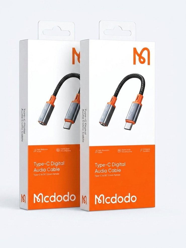 خرید مبدل تایپ سی به جک 3.5 میلی متری (AUX) مک دودو Mcdodo مدل Type-C to DC3.5mm با چیپست صوتی دیجیتال DAC